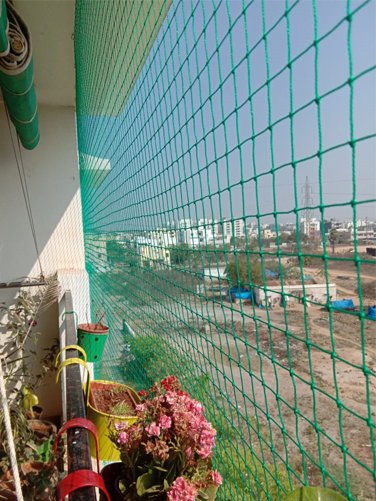 Pigeon Safety Nets installation in Bangalore apartment